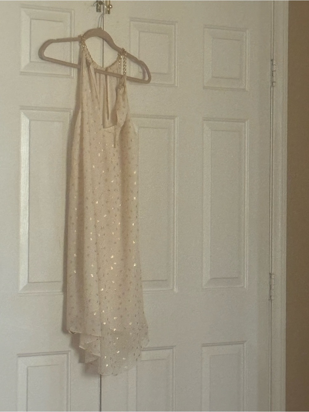 Beaded Halter Ivory Party Dress